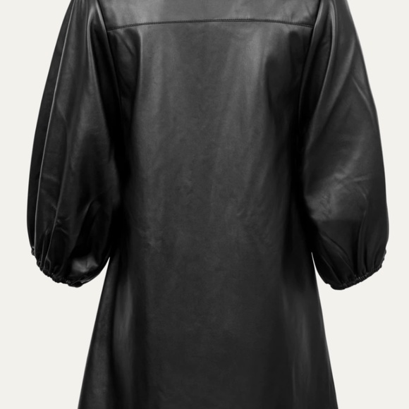 Dolce Cabo Vegan Leather Puff Sleeve Shirt Dress - Picture 6 of 7
